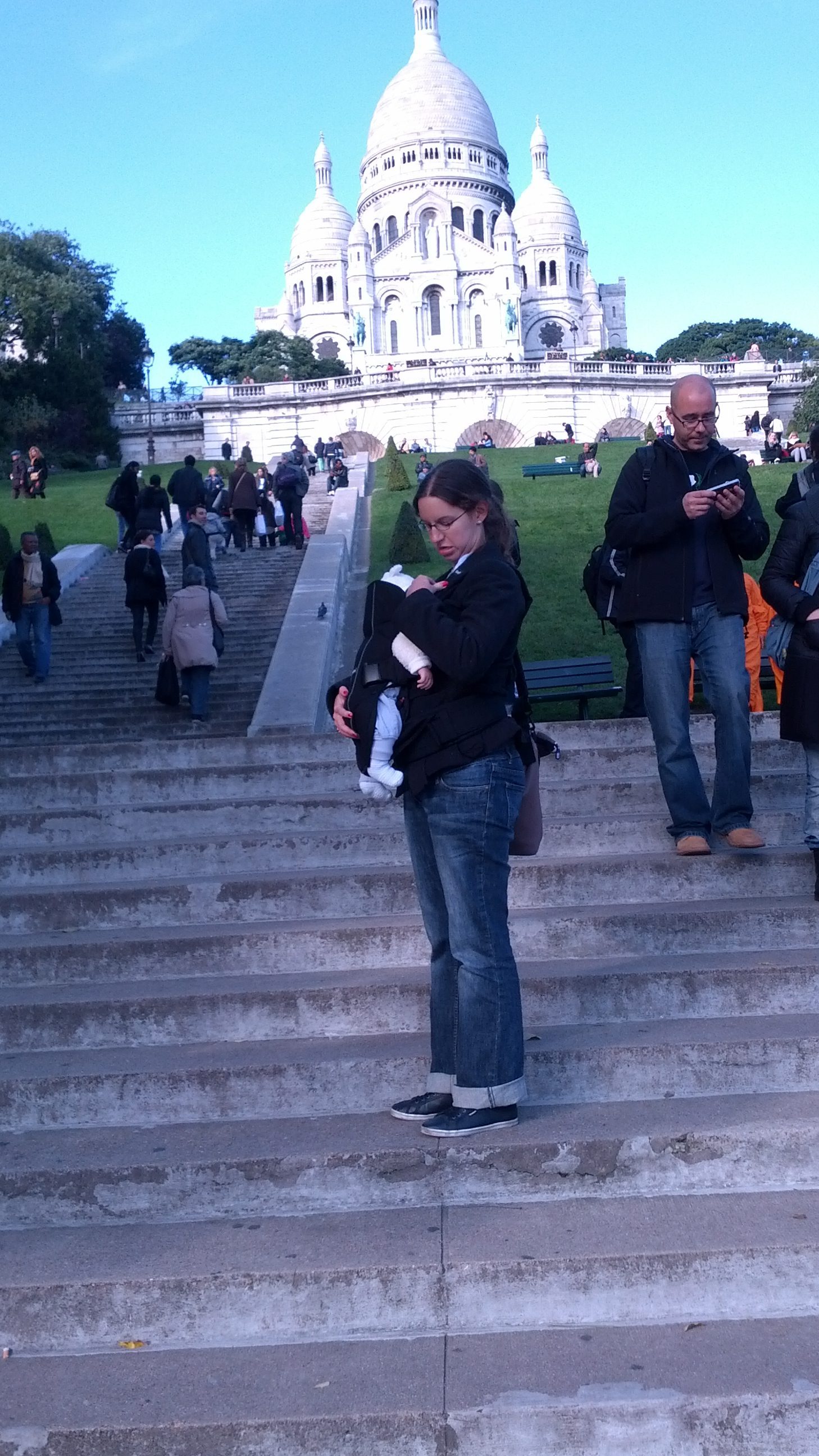 avec bébé au Sacré-Coeur
