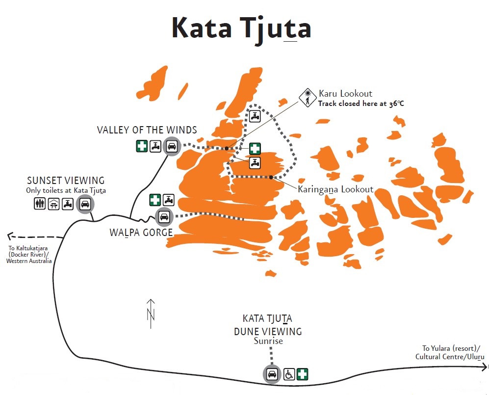 Plan randonnées Kata Tjuta Monts Olga Australie