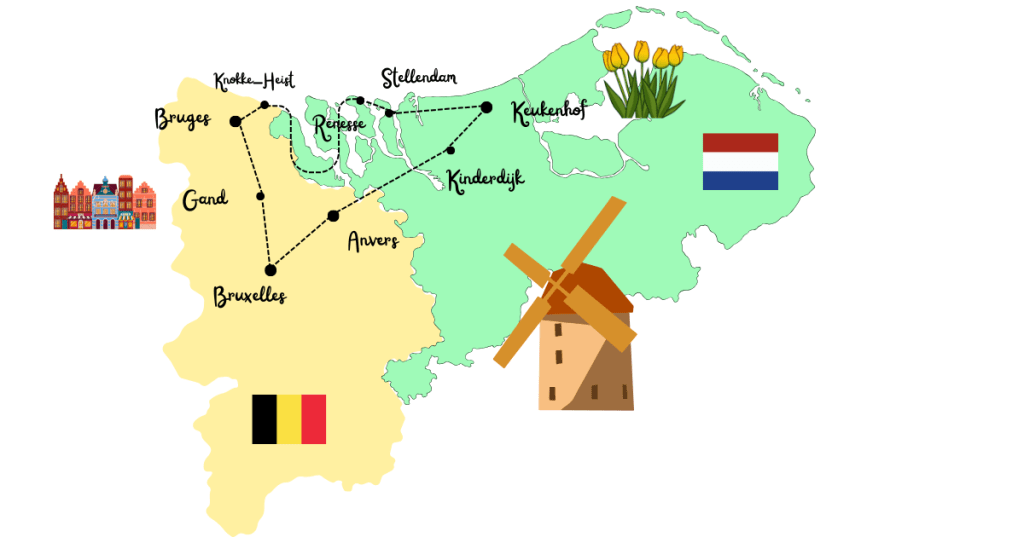 Itinéraire roadtrip belgique Pays-Bas